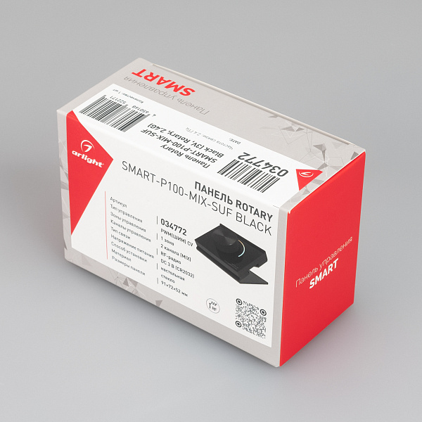 Панель SMART-P100-MIX-SUF Black (3V, Rotary, 2.4G) (Arlight, IP20 Пластик, 5 лет) Lednikoff