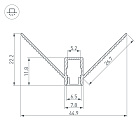 Профиль ARH-DECORE-S6-EXT-2000 ANOD внешний (Arlight, Алюминий) Lednikoff