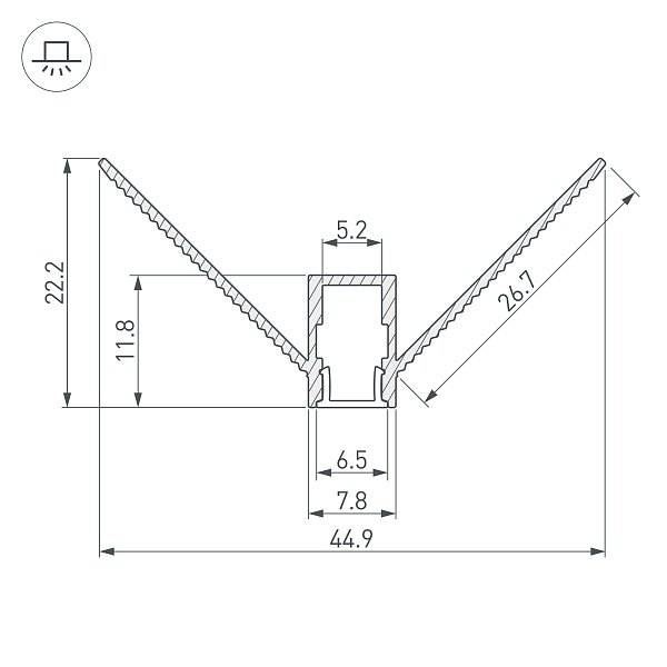 Профиль ARH-DECORE-S6-EXT-2000 ANOD внешний (Arlight, Алюминий) Lednikoff