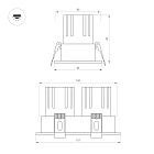 Светильник MS-FLOW-BUILT-S157x85-2x6W Warm3000 (WH, 38 deg, 230V) (Arlight, IP20 Металл, 5 лет) Lednikoff