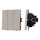 ARL NOBE Выключатель 3 кл софт-тач кашемир SWT-MK03-SFPL-CA (250V, 10A) (Arlight, -) Lednikoff