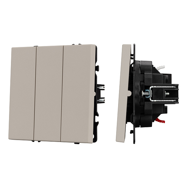 ARL NOBE Выключатель 3 кл софт-тач кашемир SWT-MK03-SFPL-CA (250V, 10A) (Arlight, -) Lednikoff