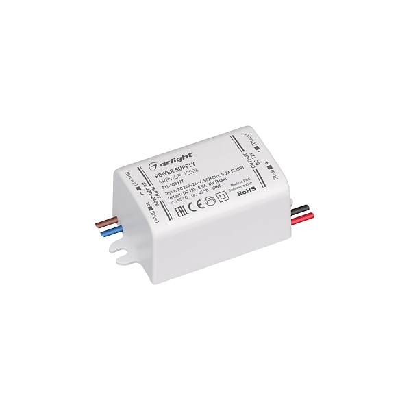 Блок питания ARPV-SP-12006 (12V, 0.5A, 6W) (Arlight, IP67 Пластик, 5 лет) Lednikoff