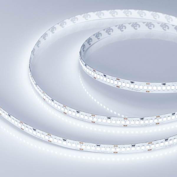 Светодиодная лента RT 2-5000 24V Cool 8K 10mm (2835, 252 LED/m, LUX) (Arlight, 10 Вт/м, IP20) Lednikoff