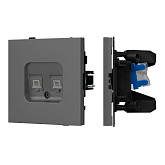 Механизм компьютерной розетки двойной SCT-TENDO-MPC2-SFPL-GR (RJ-45, CAT6) (Arlight, Матовый графитовый)