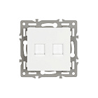 Механизм компьютерной розетки двойной SCT-MPC2-PL-WH (RJ-45, CAT6) (Arlight, -) Lednikoff