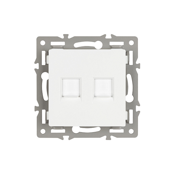 Механизм компьютерной розетки двойной SCT-MPC2-PL-WH (RJ-45, CAT6) (Arlight, -) Lednikoff