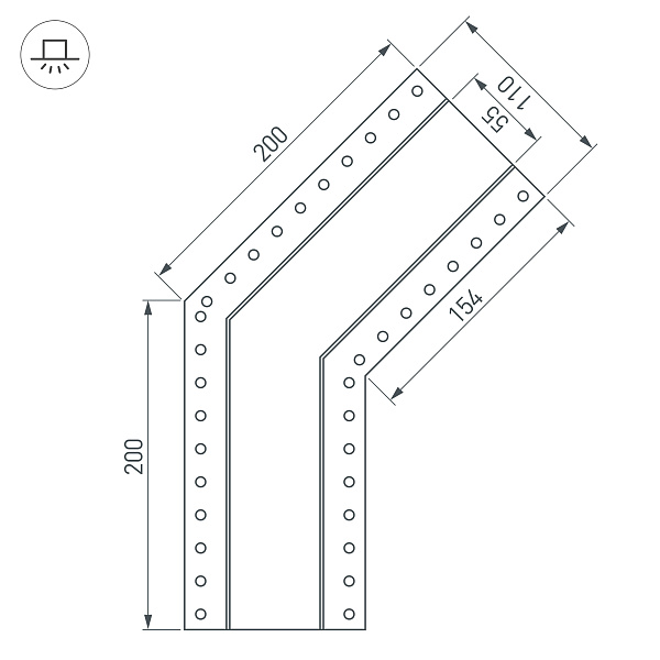 Угол SL-LINIA55-FANTOM-135 (Arlight, Металл) Lednikoff