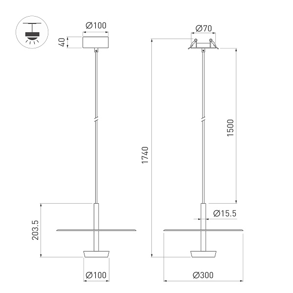 Светильник SP-CAMPANA-HANG-D300-9W Warm3000 (BK, 130 deg, 230V) (Arlight, IP20 Металл, 5 лет)