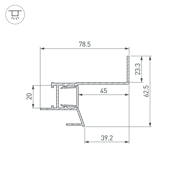 Профиль СEIL-S18-SHADOW-SIDE-3000 WHITE (Arlight, Алюминий) Lednikoff