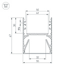 Профиль с экраном ALU-LINE-DUO-2000 ANOD+OPAL (Arlight, Алюминий) Lednikoff