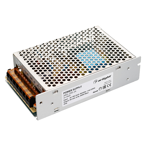 Блок питания ARS-200-24 (24V, 8.3A, 200W) (Arlight, IP20 Сетка, 2 года) Lednikoff