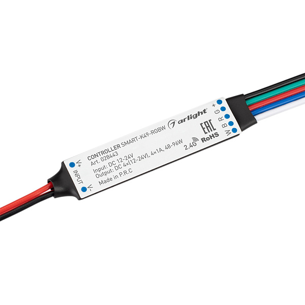 Контроллер SMART-K49-RGBW (12-24V, 4x1A, 2.4G) (Arlight, IP20 Пластик, 5 лет) Lednikoff