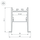 Профиль SL-COMFORT-4551-F-2000 ANOD BLACK (Arlight, Алюминий) Lednikoff