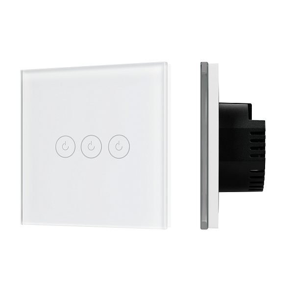 Выключатель сенсорный SWT-OMALI-S03-ZB-WH (250V, 10A, Zigbee) (Arlight, Стекло) Lednikoff