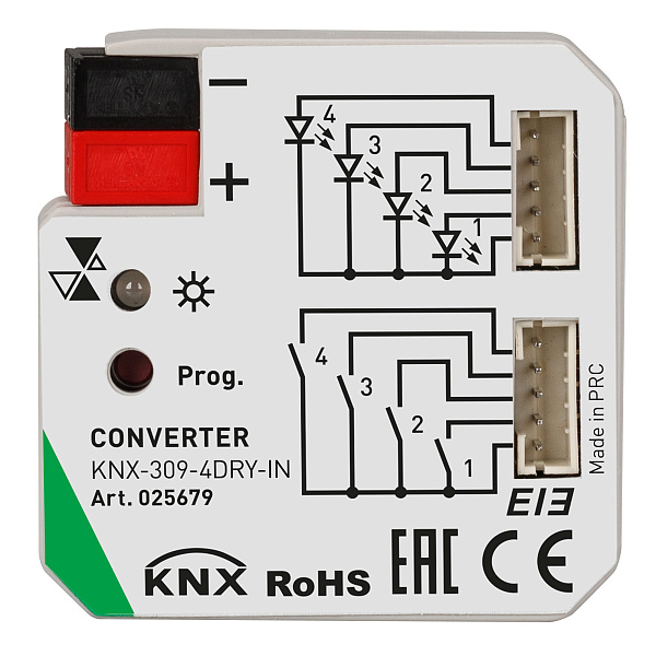 INTELLIGENT ARLIGHT Конвертер KNX-309-4DRY-IN (BUS) (IARL, IP20 Пластик, 2 года) Lednikoff