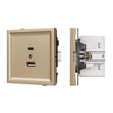 Механизм USB розетки SCT-TENDO-MUAC-SFPL-GD (5V, 3A, QC3) (Arlight, Матовый песочный)