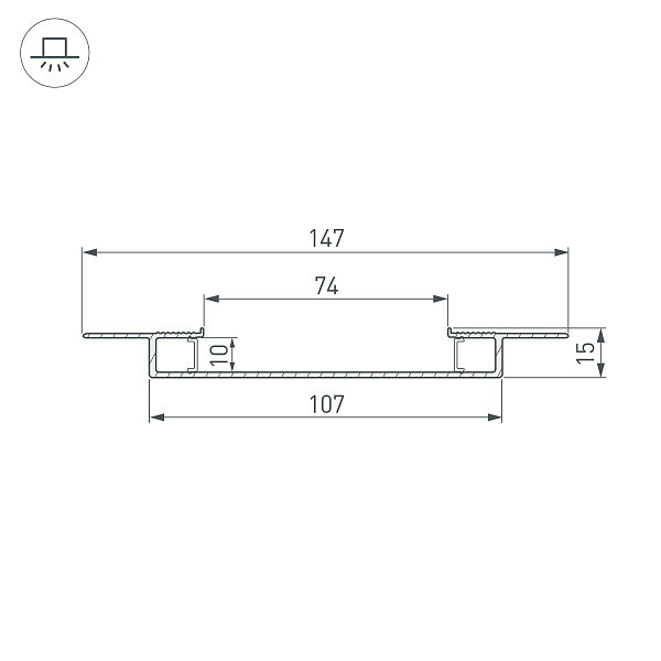 Профиль FANTOM-W75-DUAL-2000 WHITE (Arlight, Алюминий) Lednikoff