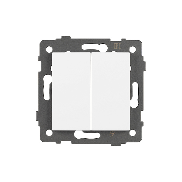 Механизм выключателя двухклавишный проходной SWT-MKP2-PL-WH-V (250V, 10A) (Arlight, -) Lednikoff