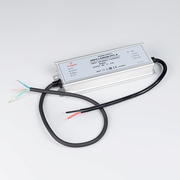 Блок питания ARPV-LG48200-PFC-A (48V, 4.2A, 200W) (Arlight, IP67 Металл, 5 лет) Lednikoff