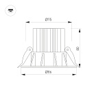 Светильник MS-FOGGY-BUILT-R86-10W Warm3000 (WH, 36 deg, 230V) (Arlight, IP54 Металл, 5 лет) Lednikoff