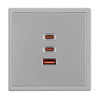 ARL NOBE USB Розетка тип А+С+С софт-тач никель SCT-MUACC-SFPL-FC-IS (65W, QC3) (Arlight, -) Lednikoff
