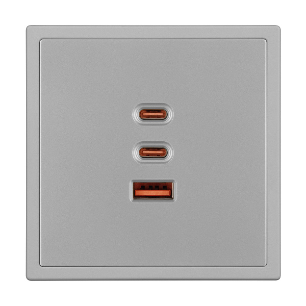 ARL NOBE USB Розетка тип А+С+С софт-тач никель SCT-MUACC-SFPL-FC-IS (65W, QC3) (Arlight, -) Lednikoff