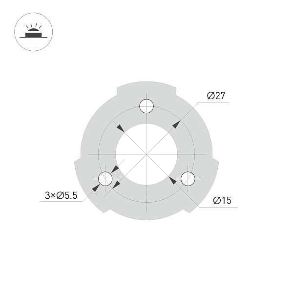 Светильник LGD-SWAMP-BOLL-H500-7W Warm3000 (GR, 93 deg, 230V) (Arlight, IP65 Металл, 3 года) Lednikoff