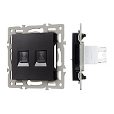 Механизм компьютерной розетки двойной SCT-MPC2-PL-BK (RJ-45, CAT6) (Arlight, -)