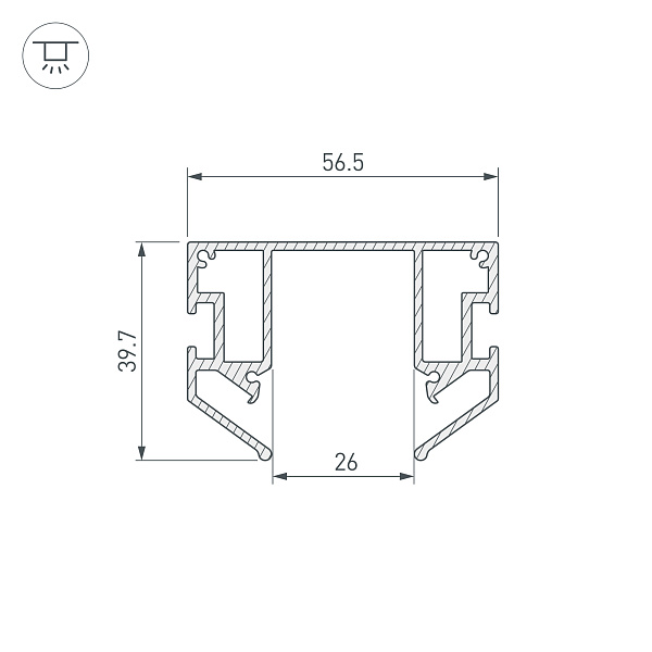 Профиль-держатель MAG-STRETCH-25-2000 (5LN) (Arlight, Алюминий) Lednikoff