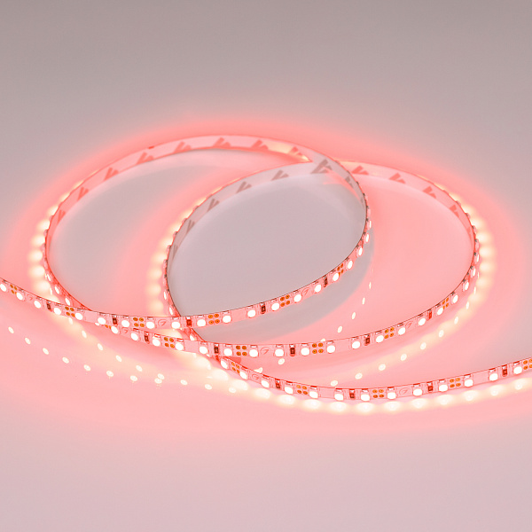 Светодиодная лента RT-A120-5mm 12V Red (9.6 W/m, IP20, 2835, 5m) (Arlight, 9.6 Вт/м, IP20) Lednikoff