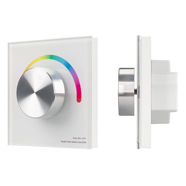 Панель SMART-P8-RGB-G-IN White (12-24V, 3x4A, Rotary, 2.4G) (Arlight, IP20 Пластик, 5 лет) Lednikoff