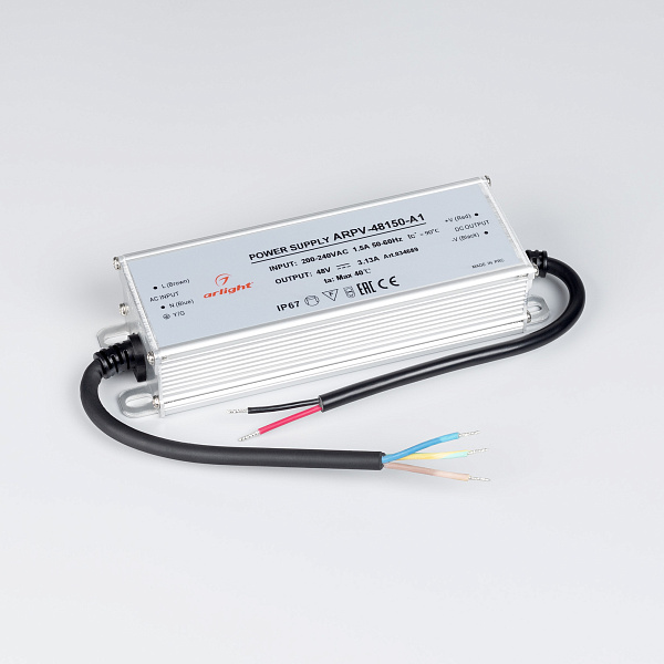 Блок питания ARPV-48150-A1 (48V, 3.13А, 150W) (Arlight, IP67 Металл, 3 года) Lednikoff