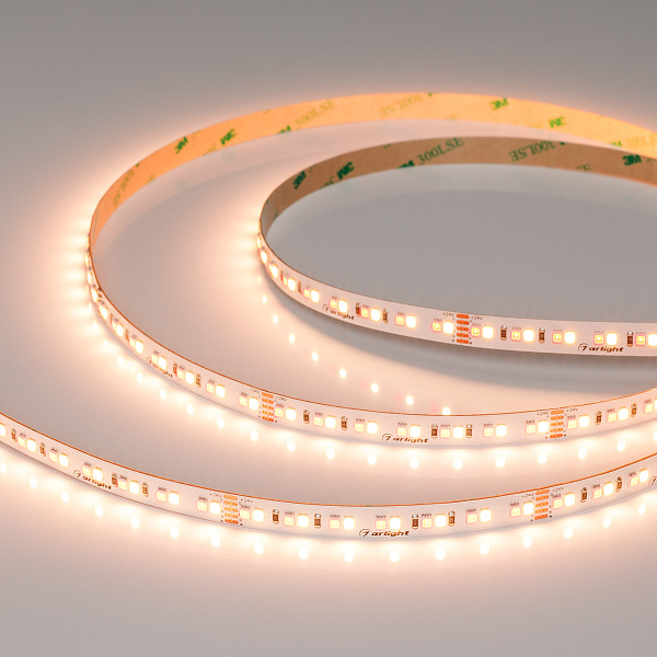 Светодиодная лента RT-A168-10mm 24V RGBW-Warm (20 W/m, IP20, 5m) (Arlight, высок.эфф.150 лм/Вт) Lednikoff