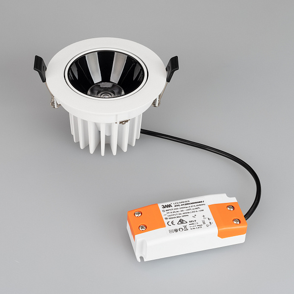 Светильник MS-FORECAST-BUILT-TURN-R102-12W Warm3000 (WH-BK, 32 deg, 230V) (Arlight, IP20 Металл, 5 лет) Lednikoff