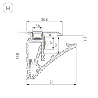 Профиль SHELF-600-2000 ANOD (Arlight, Алюминий) Lednikoff