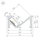 Профиль SL-BEVEL-W32-F-2000 ANOD  (Arlight, Алюминий) Lednikoff