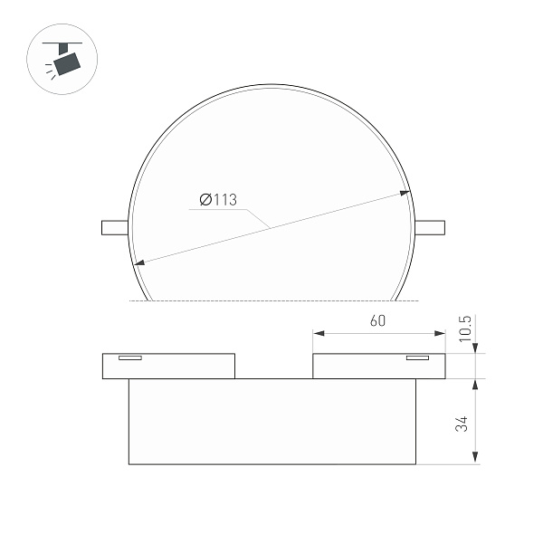 Светильник MAG-MICROCOSM-RONDO-R113-12W Warm3000 (BK, 100 deg, 24V) (Arlight, IP20 Металл, 3 года)