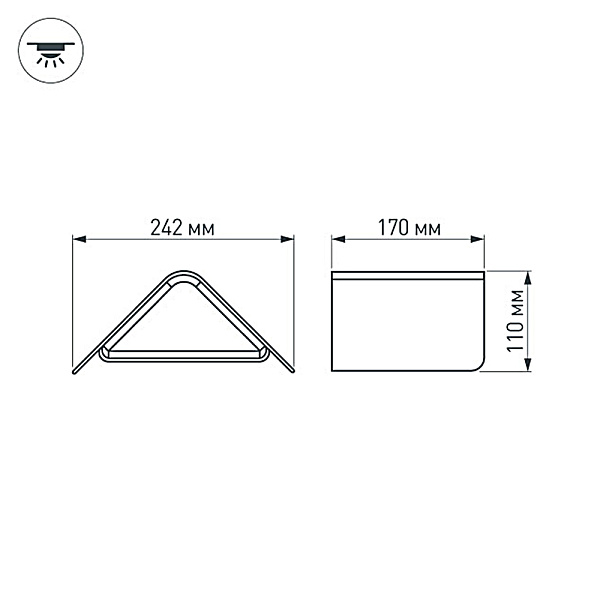 Светильник LGD-Wall-Delta-1B-12W Warm White (Arlight, IP54 Металл, 3 года) Lednikoff