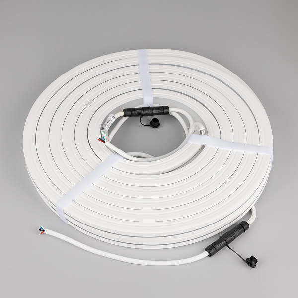 Светодиодная лента герметичная MOONLIGHT-PRO-TOP-X336-20x20mm 24V RGBW-Warm (12 W/m, IP67, 10m, wire x2) (Arlight, Вывод боковой, 5 лет)