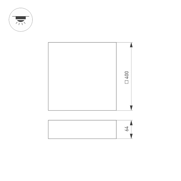 Светильник SP-QUADRO-S400x400-40W Day4000 (BK, 120 deg, 230V) (Arlight, IP40 Металл, 3 года) Lednikoff