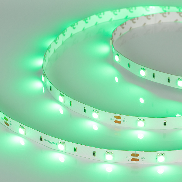 Светодиодная лента RT 2-5000 12V Green (5060, 150 LED, LUX) (Arlight, 7.2 Вт/м, IP20) Lednikoff