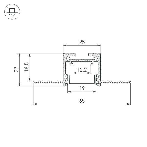 Профиль SL-LINIA20-FANTOM-2500 BLACK (Arlight, Алюминий) Lednikoff