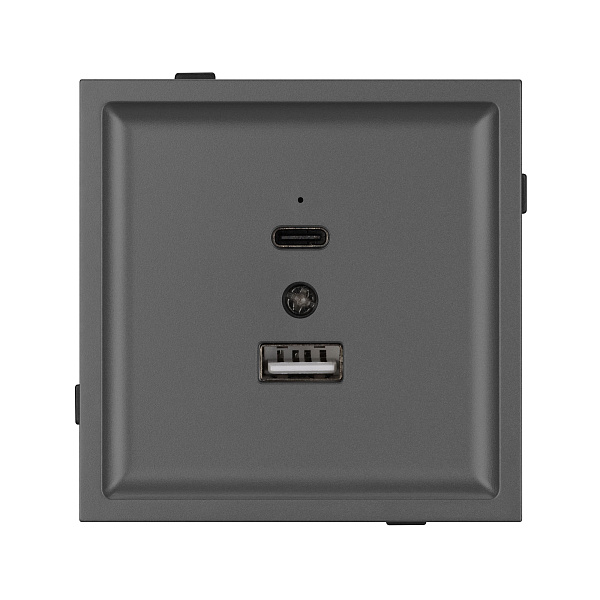 Механизм USB розетки SCT-TENDO-MUAC-SFPL-GR (5V, 3A, QC3) (Arlight, Матовый графитовый) Lednikoff