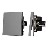 Механизм выключателя одноклавишный проходной SWT-TENDO-MKP1-PL-GR (230V, 10A) (Arlight, Графитовый)