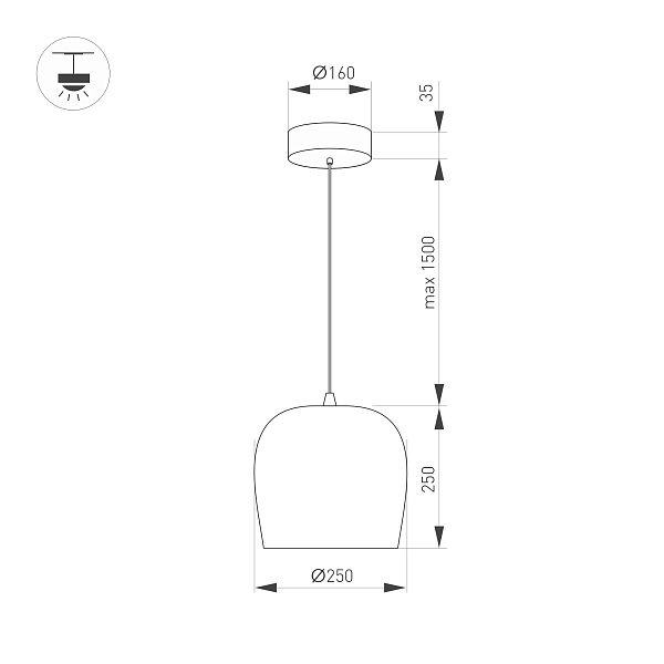Светильник SP-PEONY-HANG-R250-15W Warm3000 (WH, 65 deg, 230V) (Arlight, IP20 Металл, 3 года)