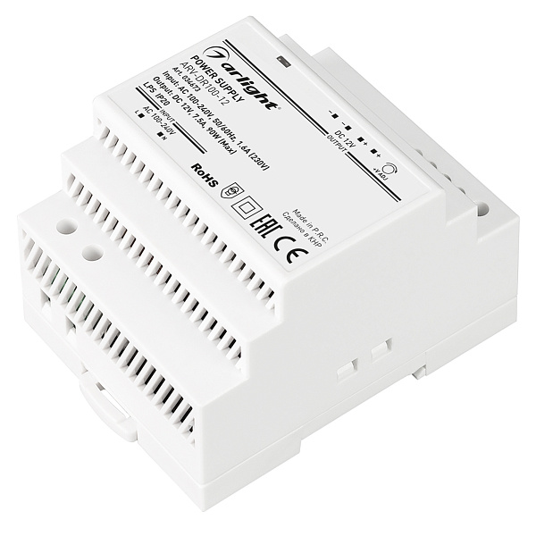 Блок питания ARV-DR100-12 (12V, 7.5A, 90W) (Arlight, IP20 DIN-рейка) Lednikoff