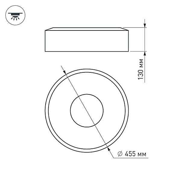 Светильник SP-TOR-RING-SURFACE-R460-33W Warm3000 (WH, 120 deg) (Arlight, IP20 Металл, 3 года) Lednikoff