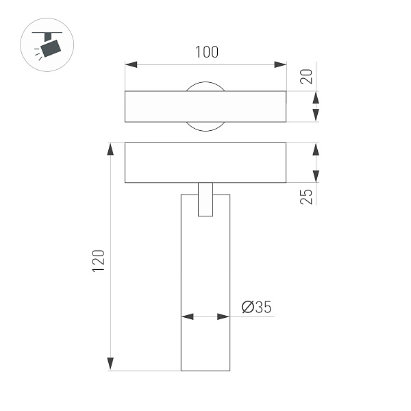 Светильник MAG-SPOT-25-R90-9W Day4000 (BK-GD, 30 deg, 24V) (Arlight, IP20 Металл, 5 лет)