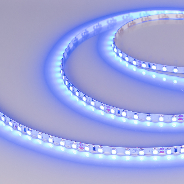 Светодиодная лента RT-A120-5mm 24V Blue (9.6 W/m, IP20, 2835, 5m) (Arlight, 9.6 Вт/м, IP20) Lednikoff